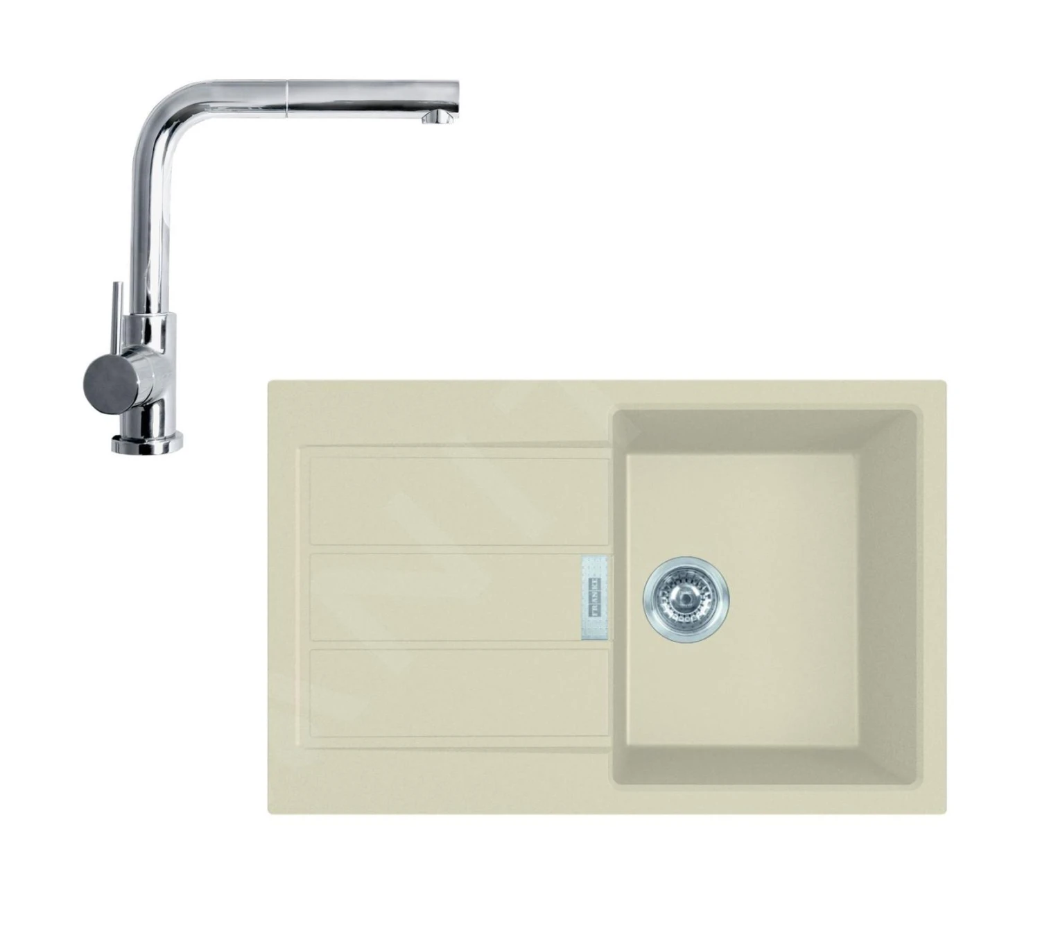 Franke Sets - Set T82, Tectonite Spoelbak S2D 611-78 En Kraan FN 0147.031, Beige/chroom 143.0675.730 3 Franke Sets - Set T82, Tectonite Spoelbak S2D 611-78 En Kraan FN 0147.031, Beige/chroom 143.0675.730