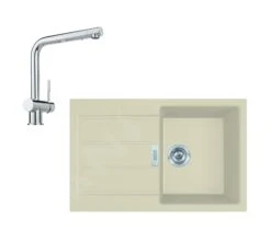 Franke Sets - Keukenset T81, Tectonite Spoelbak S2D 611-78 En Keukenkraan Samoa, Beige/chroom 143.0675.729