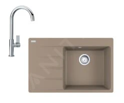 Franke Sets - Set G226, Fragraniet Spoelbak CNG 611-78 TL/7 En Keukenkraan FP 0408.031, Cashmere/chroom 114.0650.819