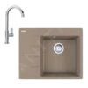 Franke Sets - Set G222, Fragraniet Spoelbak CNG 611-62 TL/7 En Keukenkraan FP 0408.031, Cashmere/chroom 114.0650.765