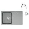 Franke Sets - Set T96, Tectonite Spoelbak OID 611-78 En Kraan FP 9000.031, Grijs/chroom 143.0675.619