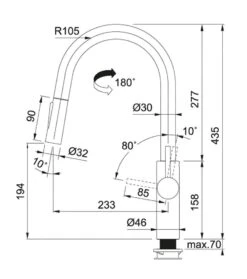 Franke Kranen - Keukenkraan FC 5968.901, Met Uittrekbare Handdouche, Mat Zwart 115.0575.968 -Franke 33a67fb8c2c8865de786c552