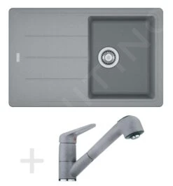 Franke Sets - Spoelbakset G57, BFG 611-78 Graniet Spoelbak, Steengrijs + Keukenkraan FC 9547, Steengrijs 114.0323.918