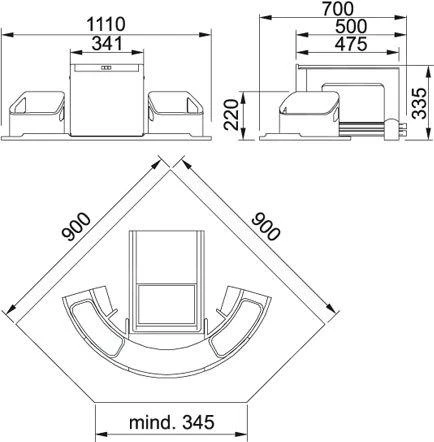 Franke Cube - Inbouw Afvalemmer Hoekmontage 134.0055.288 4 Franke Cube - Inbouw Afvalemmer Hoekmontage 134.0055.288 - Afbeelding 2