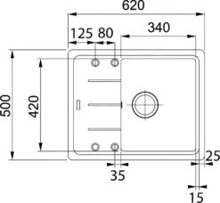 Franke Sets - Keukenset G55, BFG 611-62 Graniet Spoelbak, Onyx + FC 9547 Keukenkraan, Onyx 114.0323.817 -Franke 472bca5abd045f6360f811bb 5