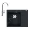 Franke Sets - Set G214, Fragraniet Spoelbak CNG 611-62 TL/2 En Keukenkraan FP 0408.031, Mat Zwart/chroom 114.0650.764 -Franke 4aef6dca09913ce69de94919