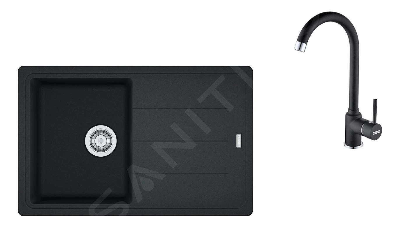 Franke Sets - Set G173, Fragraniet Spoelbak BFG 611-78 En Keukenkraan FP 9000.071, Onyx/onyx 114.0619.586 3 Franke Sets - Set G173, Fragraniet Spoelbak BFG 611-78 En Keukenkraan FP 9000.071, Onyx/onyx 114.0619.586