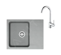 Franke Sets - Set T94, Tectonite Spoelbak OID 611-62 En Kraan FP 9000.031, Grijs/chroom 143.0675.616