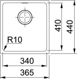 Franke Sirius - SID 110-34 Tectonite Spoelbak, 365x440 Mm, Zwart 125.0363.785 -Franke 5ebf9d88263b6140d80c3e29