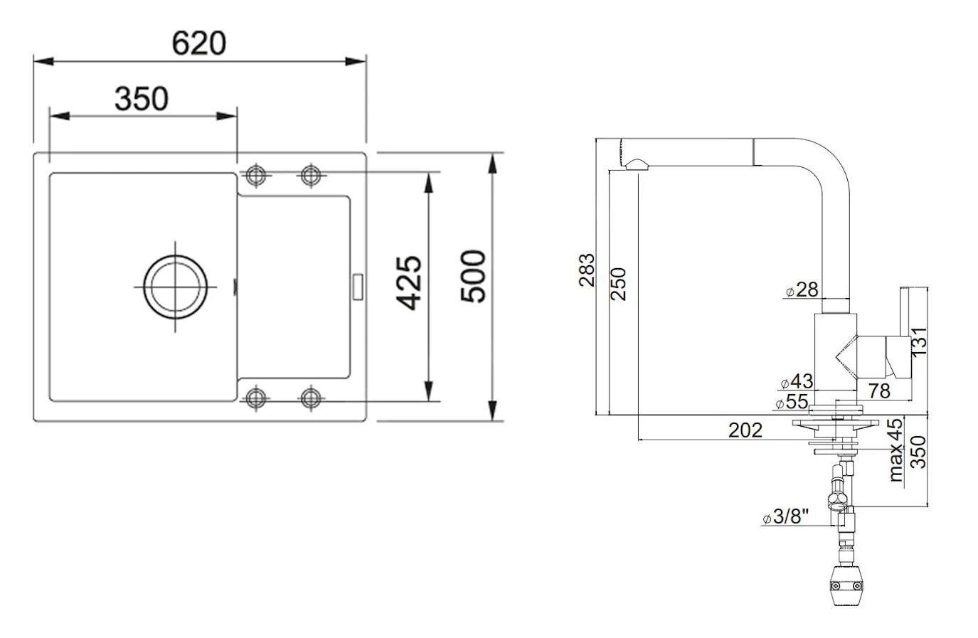 Franke Sets - Keukenset G8, Granieten Spoelbak MRG 611-62, Onyx + Kraan FN 0147, Chroom 114.0253.073 4 Franke Sets - Keukenset G8, Granieten Spoelbak MRG 611-62, Onyx + Kraan FN 0147, Chroom 114.0253.073 - Afbeelding 2