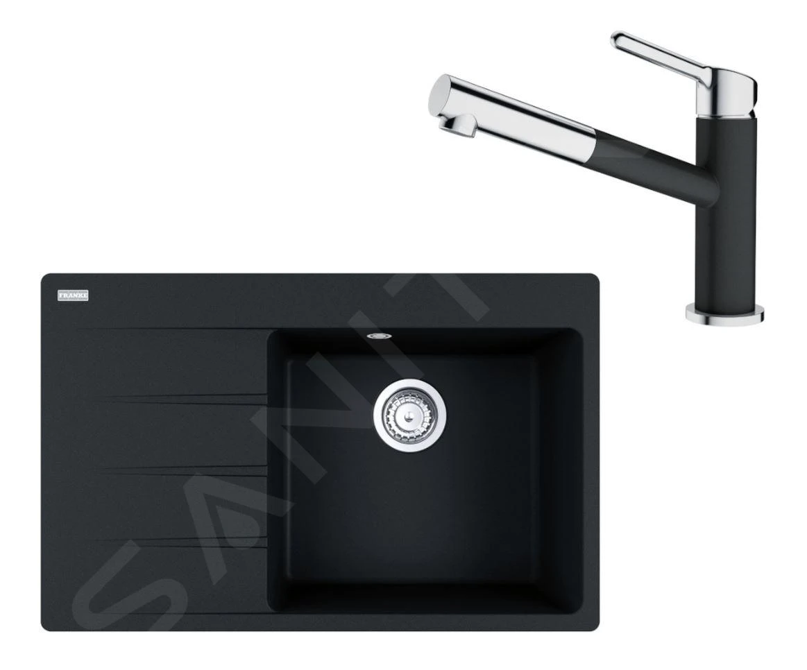 Franke Sets - Set G227, Fragraniet Spoelbak CNG 611-78 TL/7 En Keukenkraan FC 3055.071, Mat Zwart/chroom 114.0675.670 3 Franke Sets - Set G227, Fragraniet Spoelbak CNG 611-78 TL/7 En Keukenkraan FC 3055.071, Mat Zwart/chroom 114.0675.670