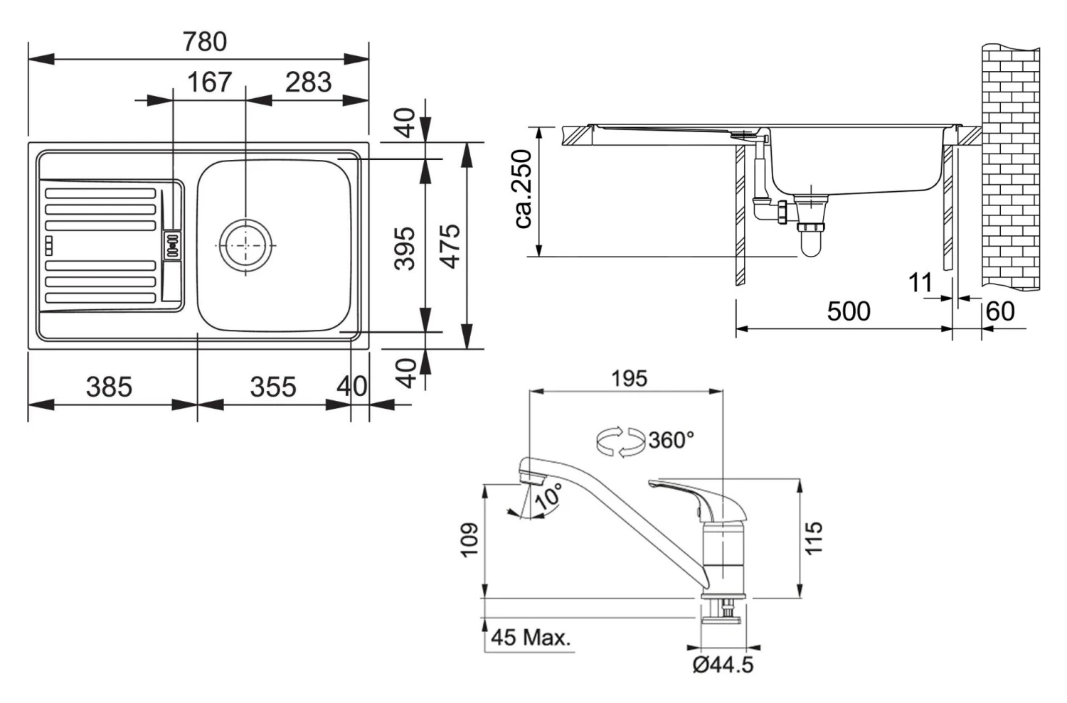 Franke Sets - Keukenset N35, Rvs Spoelbak EFN 614-78 + Kraan FB 250.031, Chroom 101.0684.390 4 Franke Sets - Keukenset N35, Rvs Spoelbak EFN 614-78 + Kraan FB 250.031, Chroom 101.0684.390 - Afbeelding 2