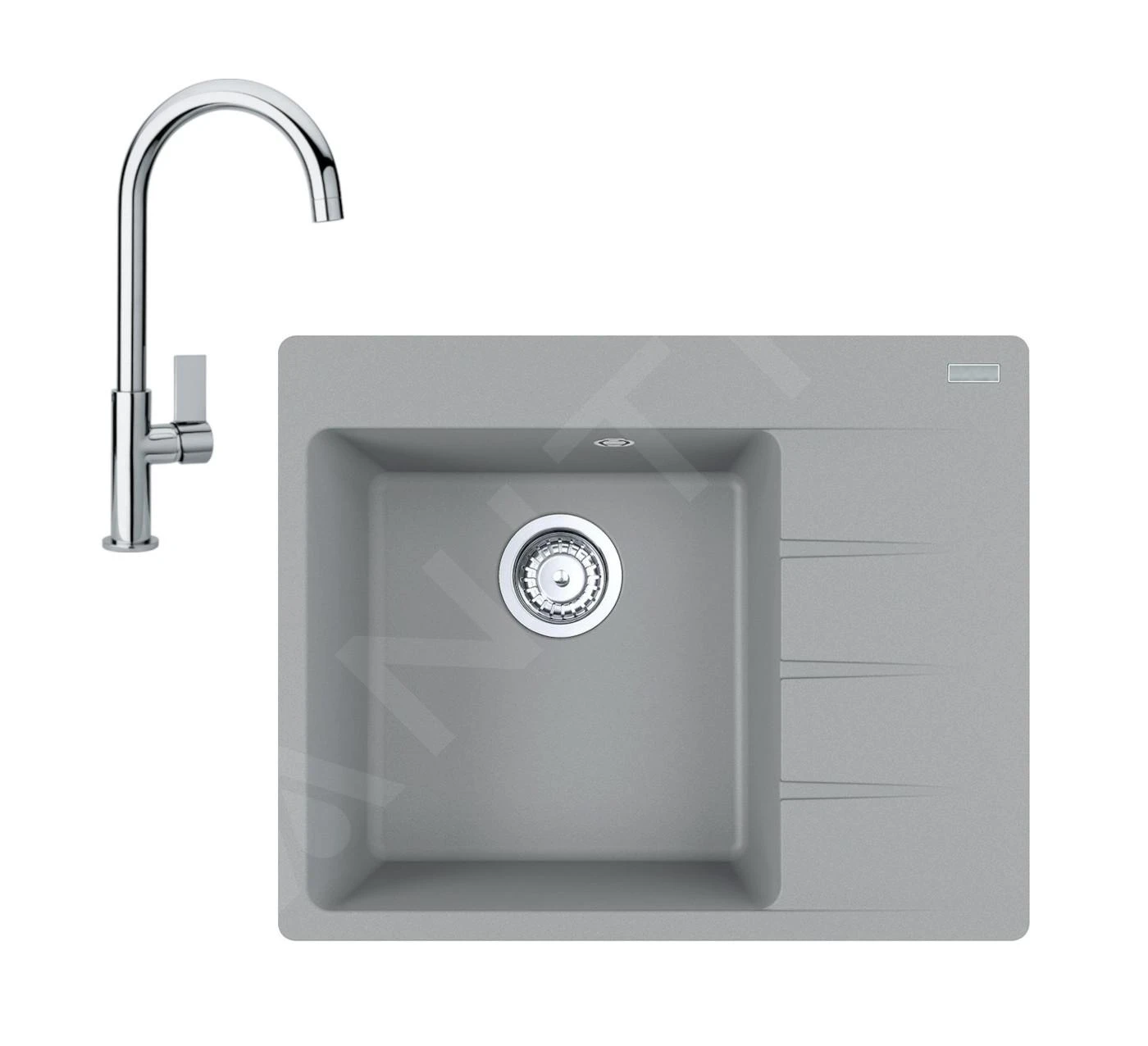 Franke Sets - Set G214, Fragraniet Spoelbak CNG 611-62 TL/2 En Keukenkraan FP 0408.031, Grijze Steen/chroom 114.0650.763 3 Franke Sets - Set G214, Fragraniet Spoelbak CNG 611-62 TL/2 En Keukenkraan FP 0408.031, Grijze Steen/chroom 114.0650.763