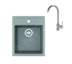 Franke Sets - Keukenset T101, Tectonite Spoelbak SID 610-40 En Keukenkraan FP 9000.084, Grijs 143.0675.709