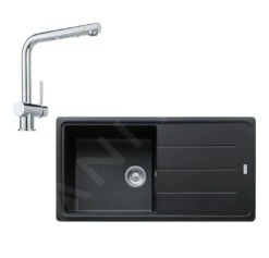 Franke Sets - Keukenset G135, Fragraniet Spoelbak BFG 611 En Keukenkraan Samoa, Onyx/chroom 114.0510.325