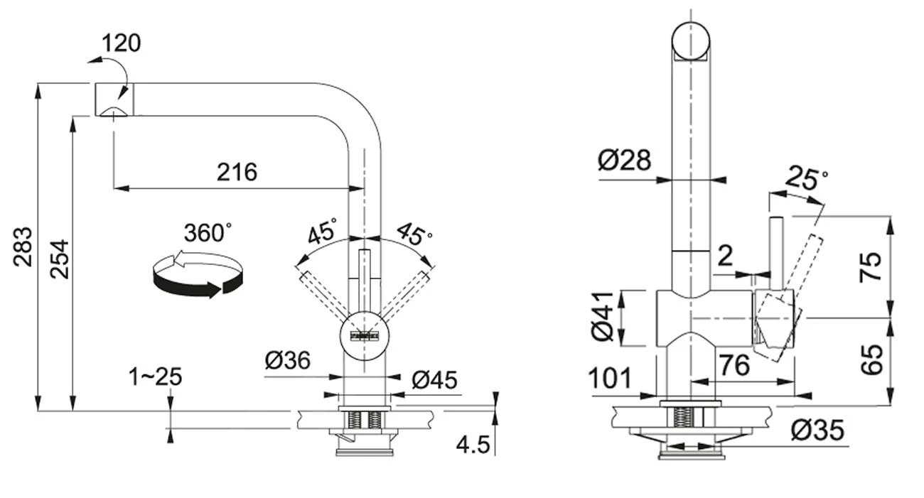 Franke Sets - Keukenset G39, Granieten Spoelbak MRG 611, Onyx + Samoa Kraan, Chroom 114.0283.419 6 Franke Sets - Keukenset G39, Granieten Spoelbak MRG 611, Onyx + Samoa Kraan, Chroom 114.0283.419 - Afbeelding 4