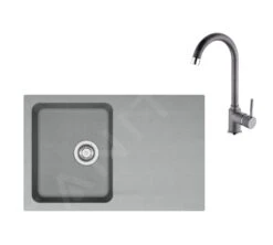 Franke Sets - Set T97, Tectonite Spoelbak OID 611-78 En Kraan FP 9000.084, Grijs 143.0675.620