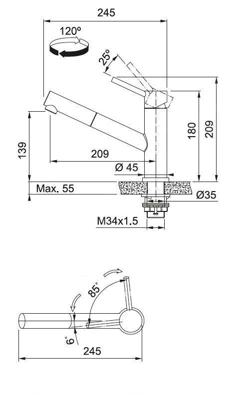 Franke Orbit - Keukenkraan FC 9461 Met Uittrekbare Handdouche, Rvs 115.0569.461 4 Franke Orbit - Keukenkraan FC 9461 Met Uittrekbare Handdouche, Rvs 115.0569.461 - Afbeelding 2