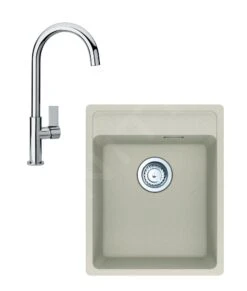 Franke Sets - Set G240, Fragraniet Spoelbak MRG 610-37 RTL En Keukenkraan FP 0408.031, Sahara/chroom 114.0675.649