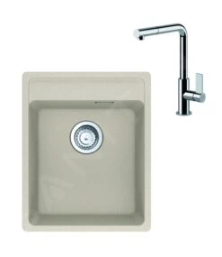 Franke Sets - Set G243, Fragraniet Spoelbak MRG 610-37 RTL En Keukenkraan FN 7394.031, Sahara/chroom 114.0675.654