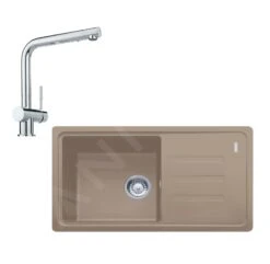 Franke Sets - Keukenset G120, Fragraniet Spoelbak BSG 611-78/39 En Keukenkraan Samoa, Kasjmier/chroom 114.0510.439