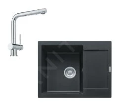 Franke Sets - Set G7, Fragraniet Spoelbak MRG 611-62 En Keukenkraan Samoa, Mat Zwart/chroom 114.0650.568