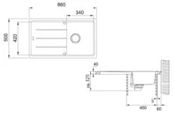 Franke Basis - Fragraniet Spoelbak BFG 611-86, 860x500 Mm, Steengrijs 114.0494.919 -Franke 952c6ec1cc0039ffece2f2fe 4