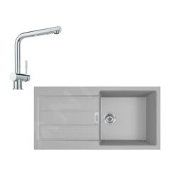 Franke Sets - Keukenset T76, Tectonite Spoelbak S2D 611-100 En Keukenkraan Samoa, Grijs/chroom 143.0650.602