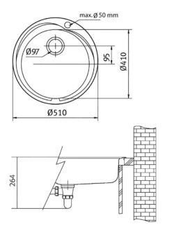 Franke Rondo - Roestvrij Stalen Spoelbak RON 610-41, Diameter 510 Mm 101.0684.383 -Franke 963fbf188d1d2405d3645ad8