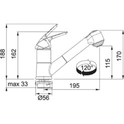 Franke Kranen - Keukenkraan FN 0642 ECO Met Uittrekbare Handdouche En Straalschakelaar, Chroom 115.0380.642 -Franke 97233d2bf4ea8aa7b8b1acb6