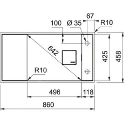 Franke Fresno - Fragraniet Spoelbak FSG 211/111, 860x458 Mm, Grijze Steen 135.0652.560 -Franke 99323ecddbb5ebf488693bc3