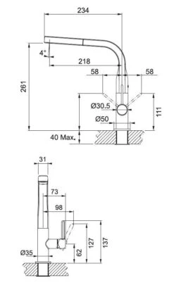Franke Sinos - Keukenkraan FG 0562.031 Met Uittrekbare Sproeikop, Chroom 115.0259.975 -Franke 9cc38d342a909b6064ed686f