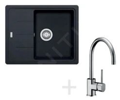 Franke Sets - Spoelbakset G54, BFG 611-62 Graniet Spoelbak, Onyx + Keukenkraan FC 650, Chroom 114.0323.799