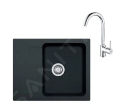 Franke Sets - Set T94, Tectonite Spoelbak OID 611-62 En Kraan FP 9000.031, Zwart/chroom 143.0675.615