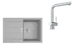 Franke Sets - Set T81, Tectonite Spoelbak S2D 611-78 En Keukenkraan SAMOA, Grijs/chroom 143.0618.712