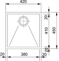 Franke Planar - RVS Spoelbak PPX 110-38, 420x450 Mm 122.0203.472 -Franke b45b7c78920ecf96b8811dc0