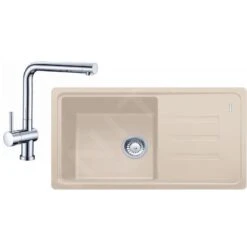 Franke Sets - Keukenset G120, Fragraniet Spoelbak BSG 611-78/39 + SAMOA Kraan, Sahara/chroom 114.0440.883