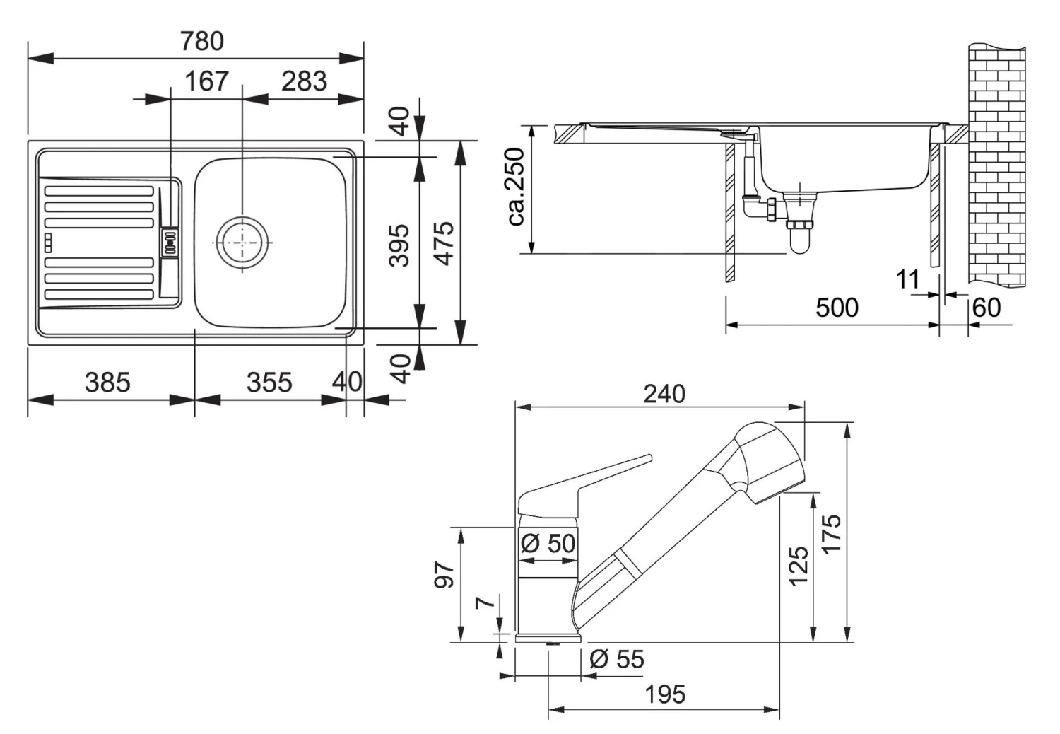 Franke Sets - Keukenset N12, Rvs Spoelbak EFN 614-78 + Kraan FC 9547.031, Chroom 101.0684.401 4 Franke Sets - Keukenset N12, Rvs Spoelbak EFN 614-78 + Kraan FC 9547.031, Chroom 101.0684.401 - Afbeelding 2
