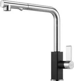 Franke Kranen - Keukenkraan FG 0392.071, Met Uittrekbare Sproeikop, Chroom/onyx 115.0392.382