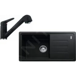 Franke Sets - Spoelbakset G122, Fragraniet Spoelbak BSG 611-78/39, Onyx + Keukenkraan FC 9547.071, Chroom/onyx 114.0441.181