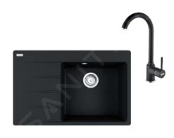 Franke Sets - Set G235, Fragraniet Spoelbak CNG 611-78 TL/7 En Keukenkraan FP 9000.071, Onyx 114.0650.846
