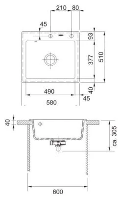 Franke Mythos - Keramische Spoelbak MTK 610-58, 580x510 Mm, Glacier 124.0335.706 -Franke f8ad55d5d21e9e565bbedf46 3