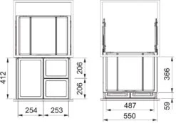 Franke Sorters - Inbouw Prullenbak FX 60 26-11-11 121.0557.763 -Franke fdf396285263d2280e20ac94